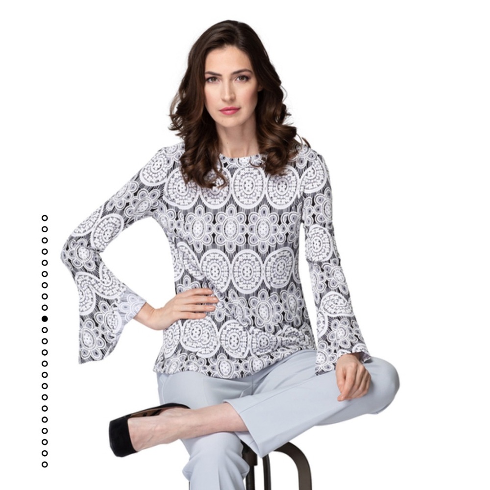 NWT Joseph Ribkoff Lace Overlay Top